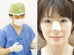 手術風景 鼻ギプス